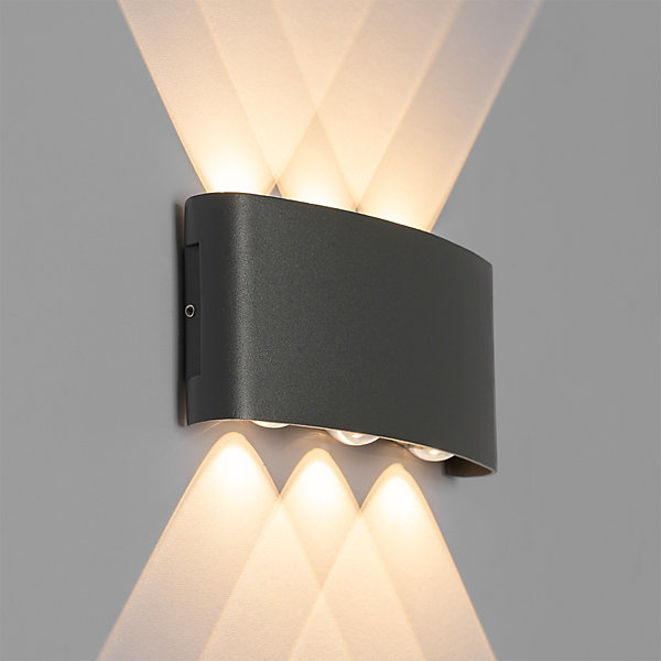 Applique murale d'extérieur gris foncé avec LED 6 lumières IP54 - Silly