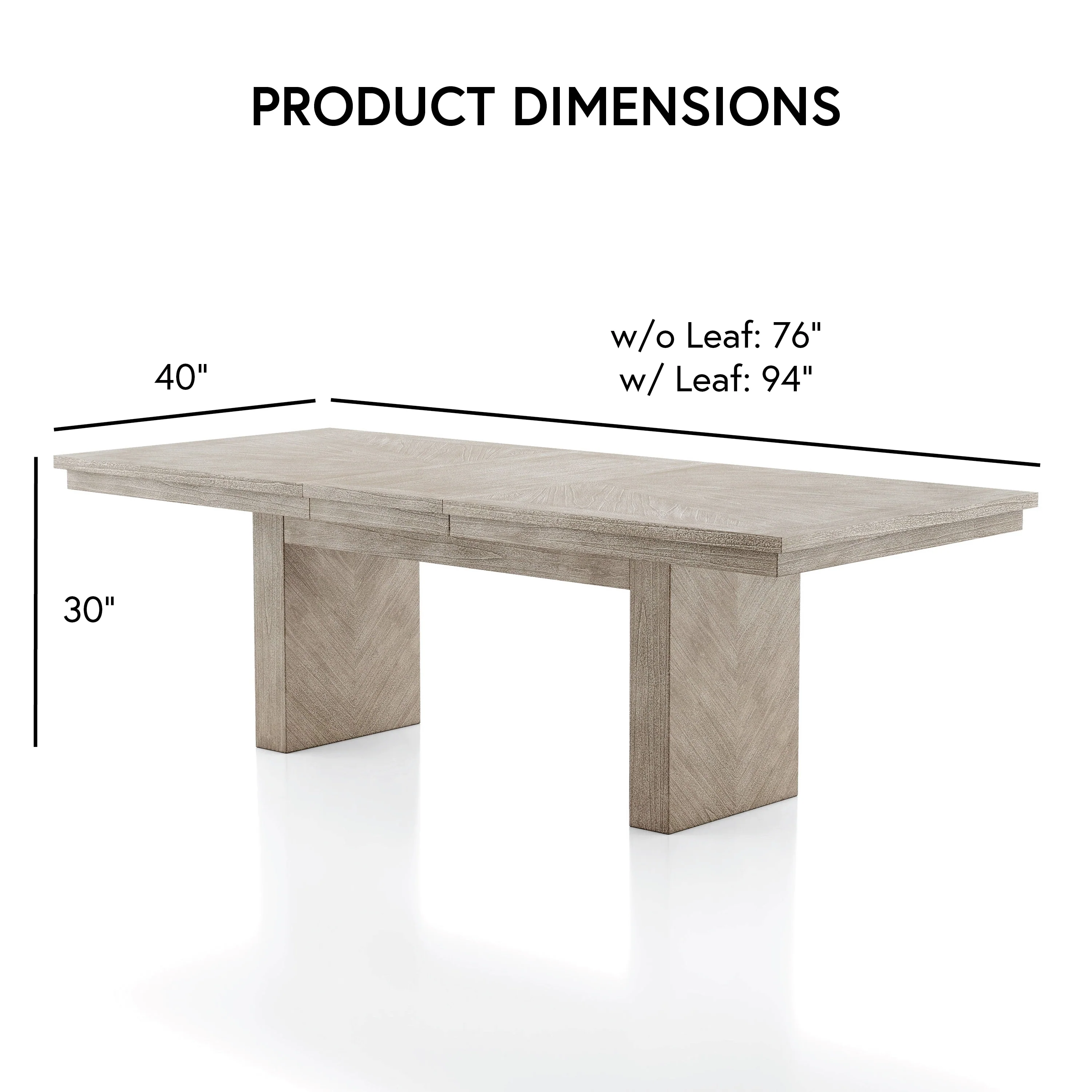 Furniture of America Yetaria Modern Farmhouse Natural 94-inch Solid Wood Extendable Dining Table