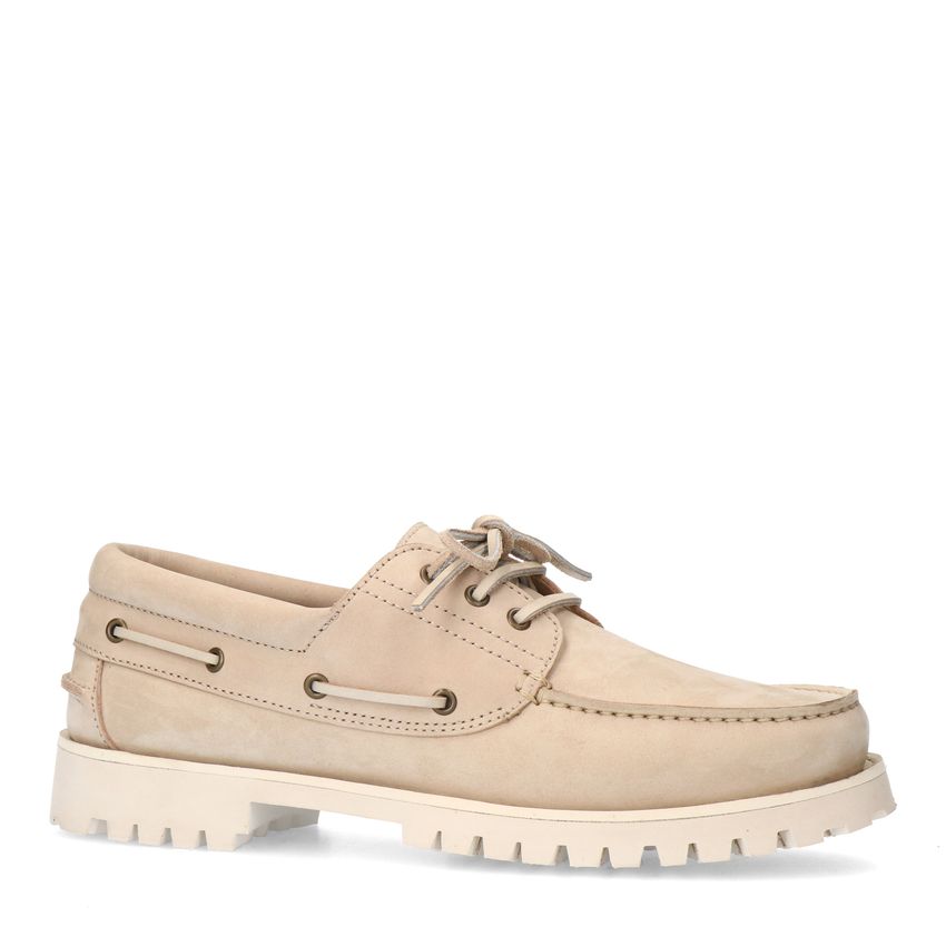 Manfield Beige nubuck bootschoenen