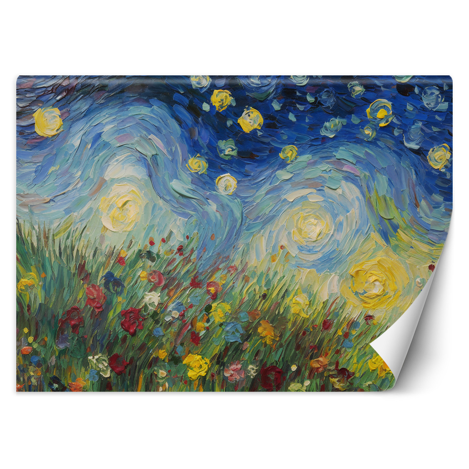 Feeby Fototapeta, Gwiaździsta noc na łące - V. van Gogh 150x105