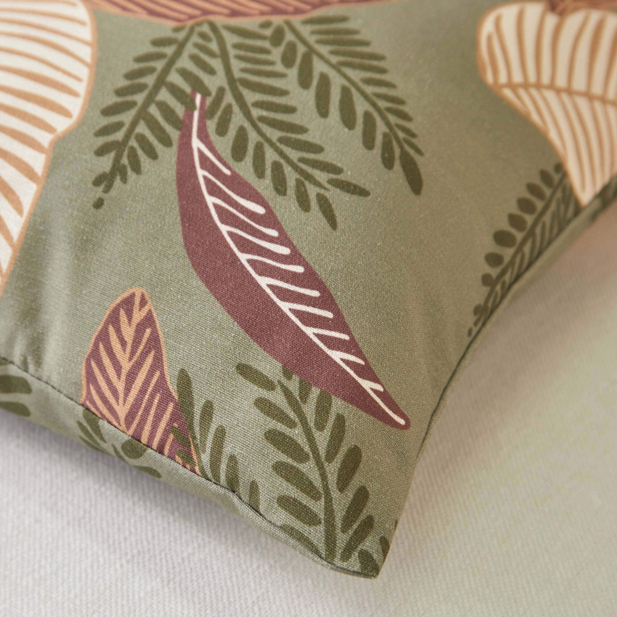 Housse de coussin rectangulaire imprimé feuilles - lot de 2