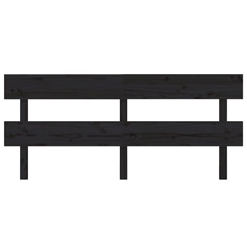 NNEVL Bed Headboard Black 184x3x81 cm Solid Wood Pine