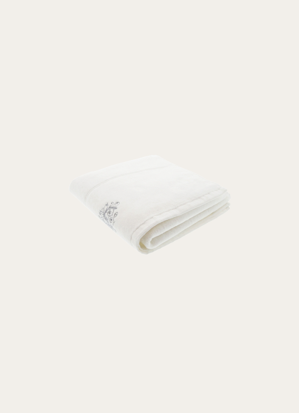 SERVIETTE DE TOILETTE EN VELOURS BRODÉE 500GR BLANC