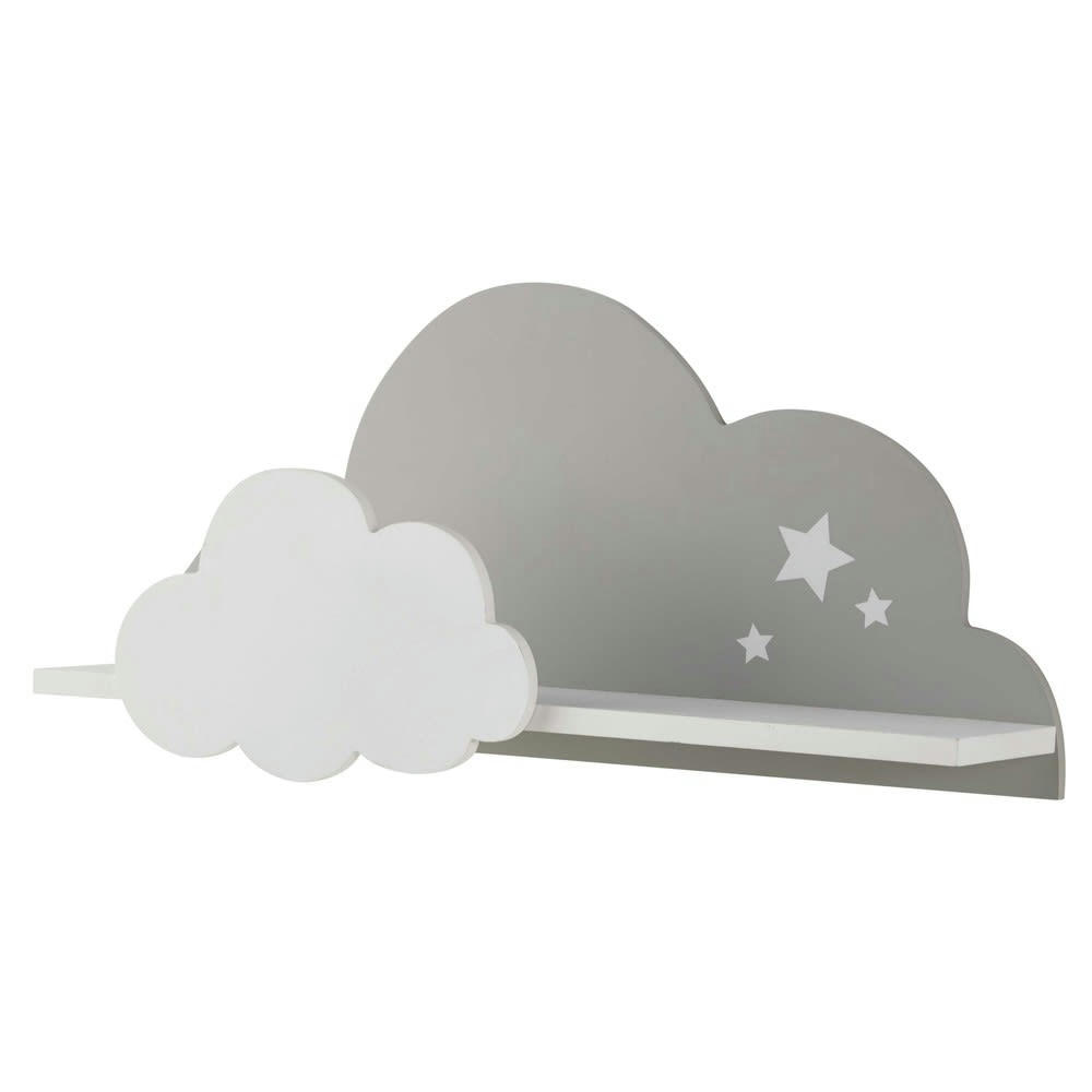 Songe - Étagère murale nuage blanche et grise