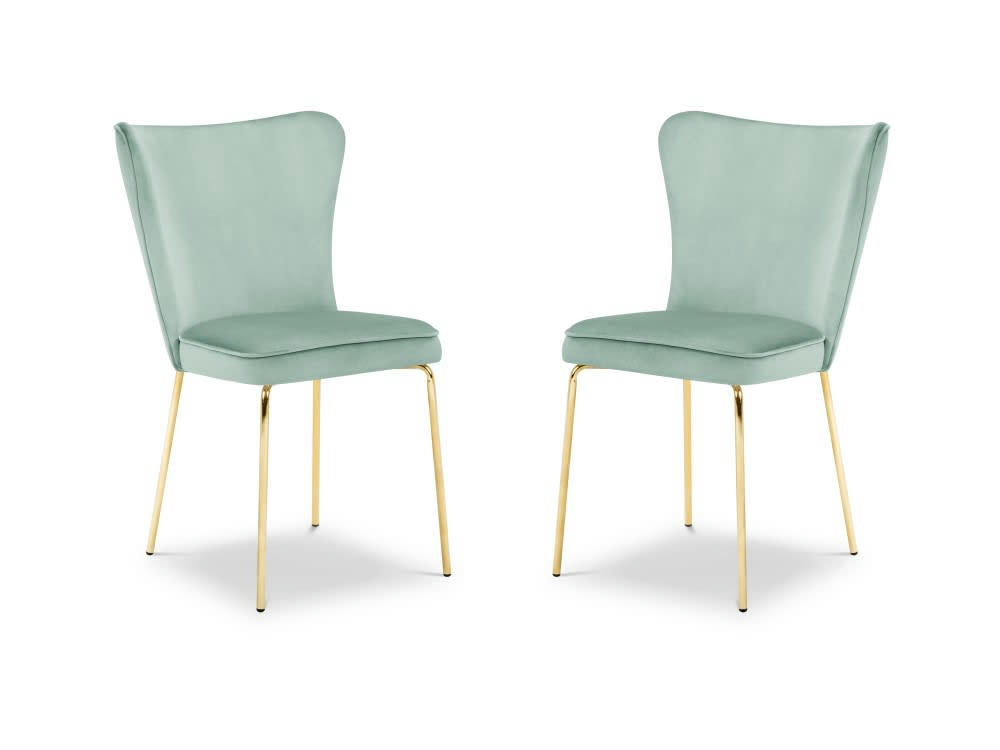 SILENE - Set de 2 chaises 1 place en velours men veloursthe