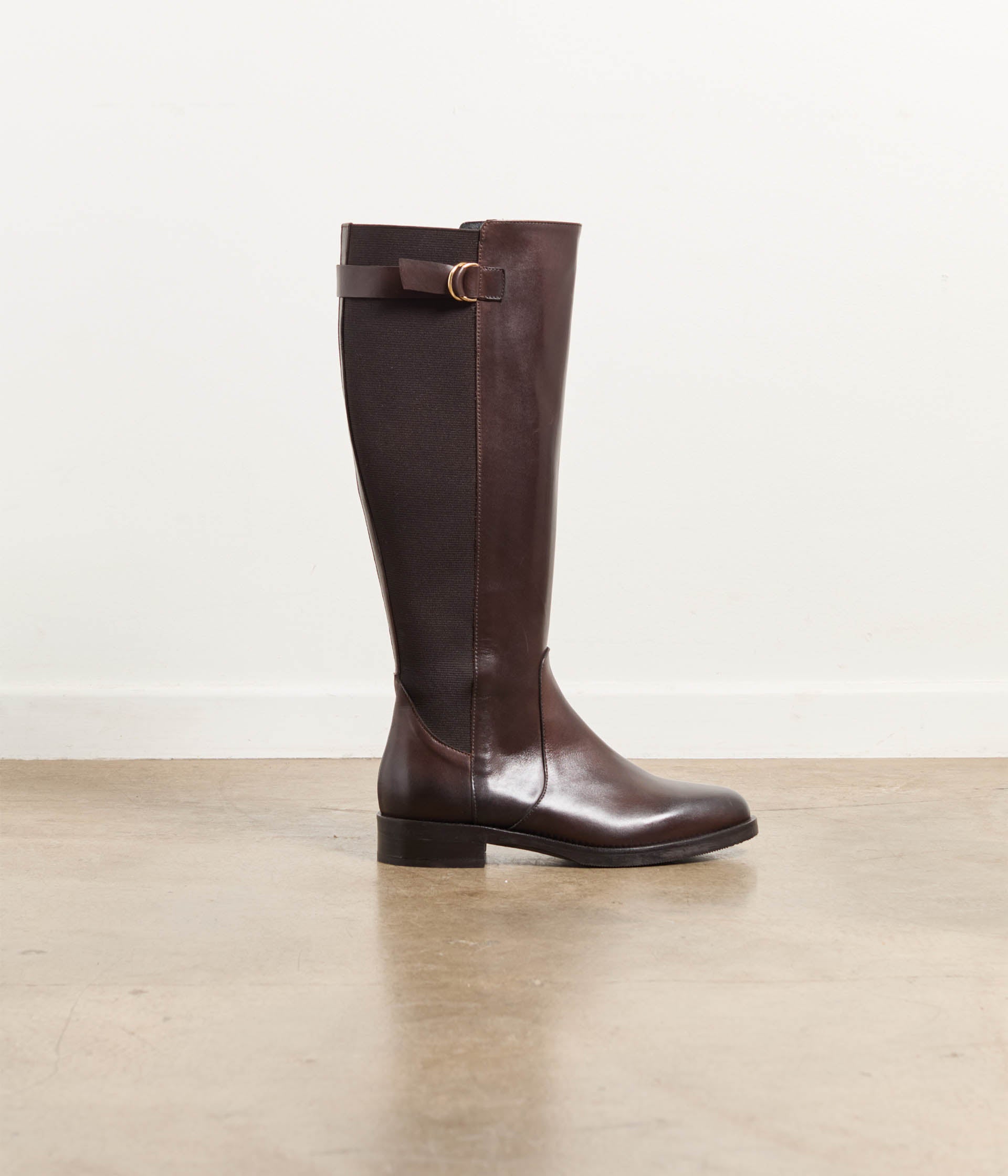 Bottes en cuir chocolat Lisou
