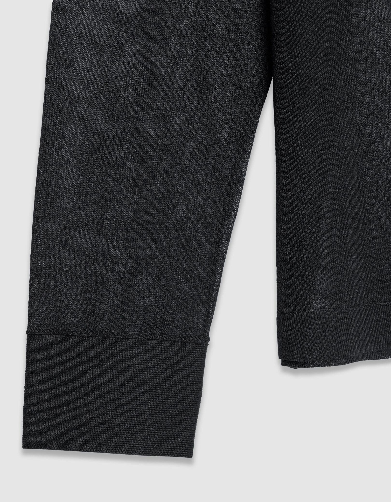 Cardigan manches longues noir tricot poches poitrine Femme