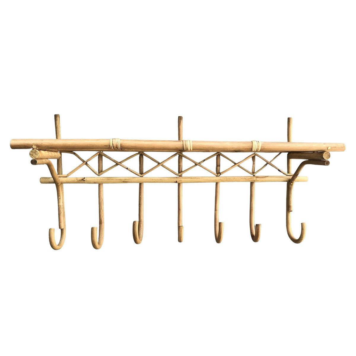 - Etagère porte-manteau rotin