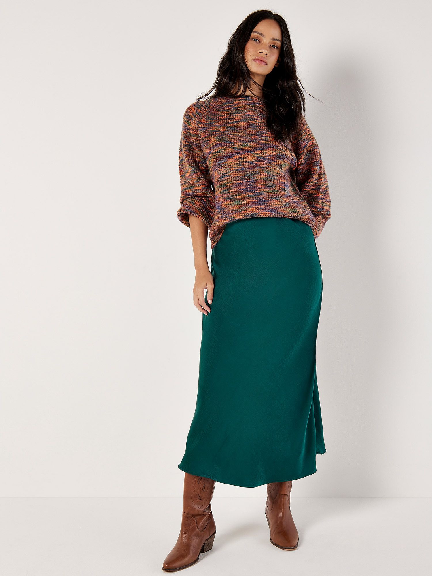 Apricot Waffle Knit Space Dye Jumper