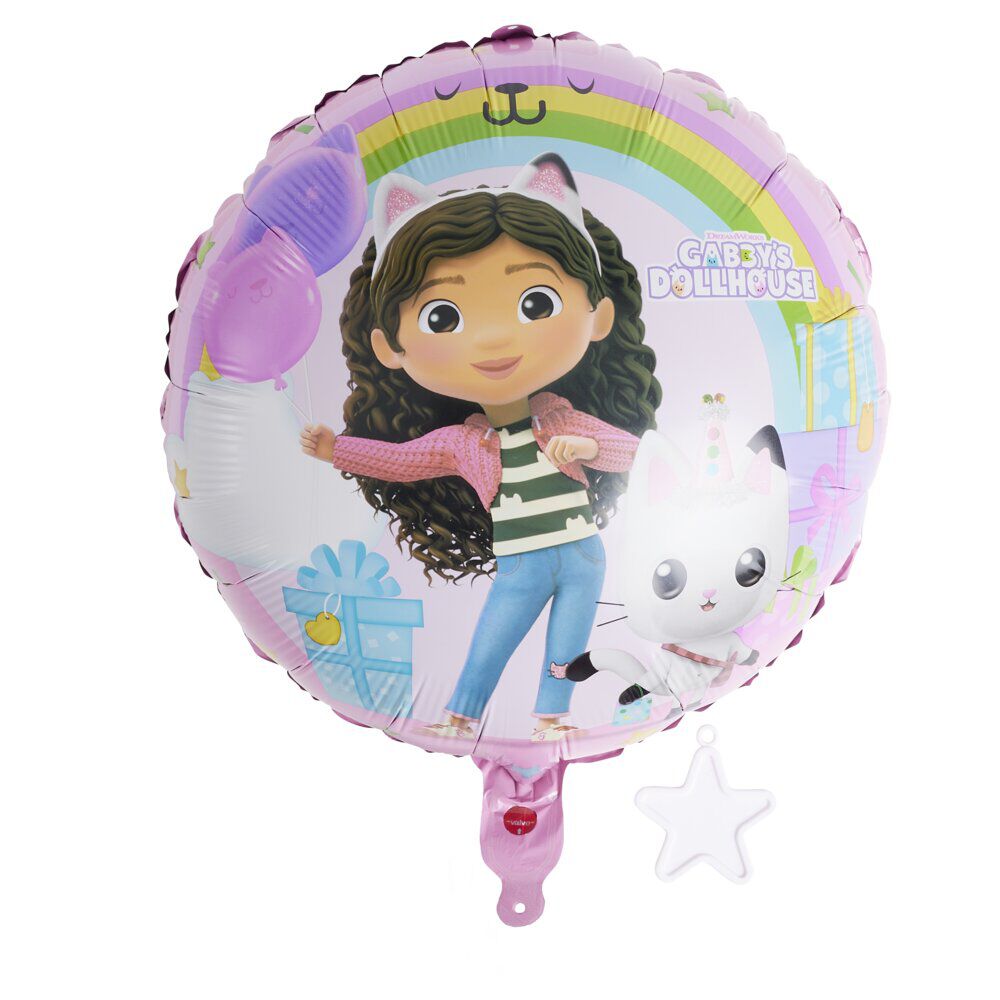 Ballon aluminium Gabby's Dollhouse rose 15x21,5cm