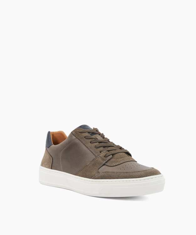 Tawly Grey - Leather Cup Sole Trainers