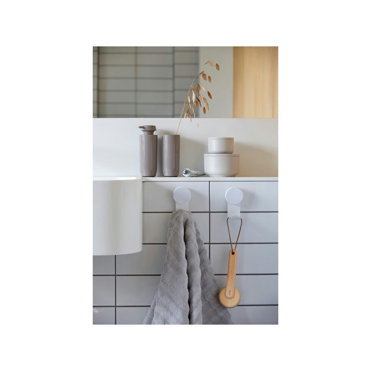 SUII - Pot à brosse à dents haut brillant en plastique taupe
