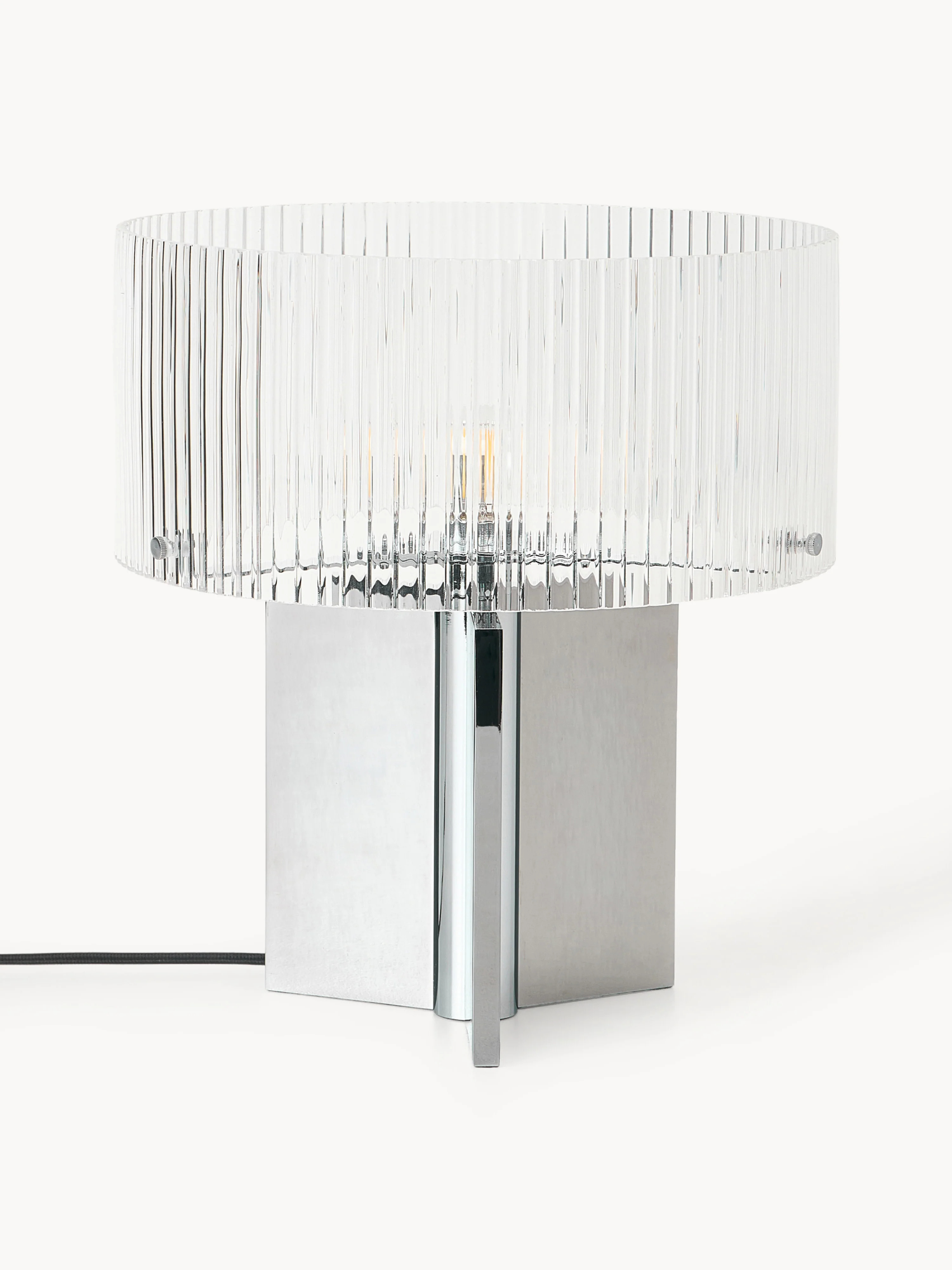 Tischlampe Emmi mit Riffelglas