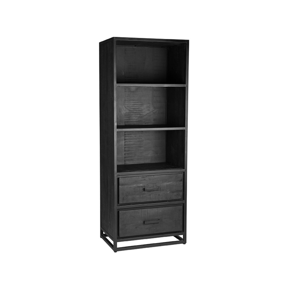 LABEL51 Boekkast Chili - Zwart Metaal/Mangohout - 70x45x185cm