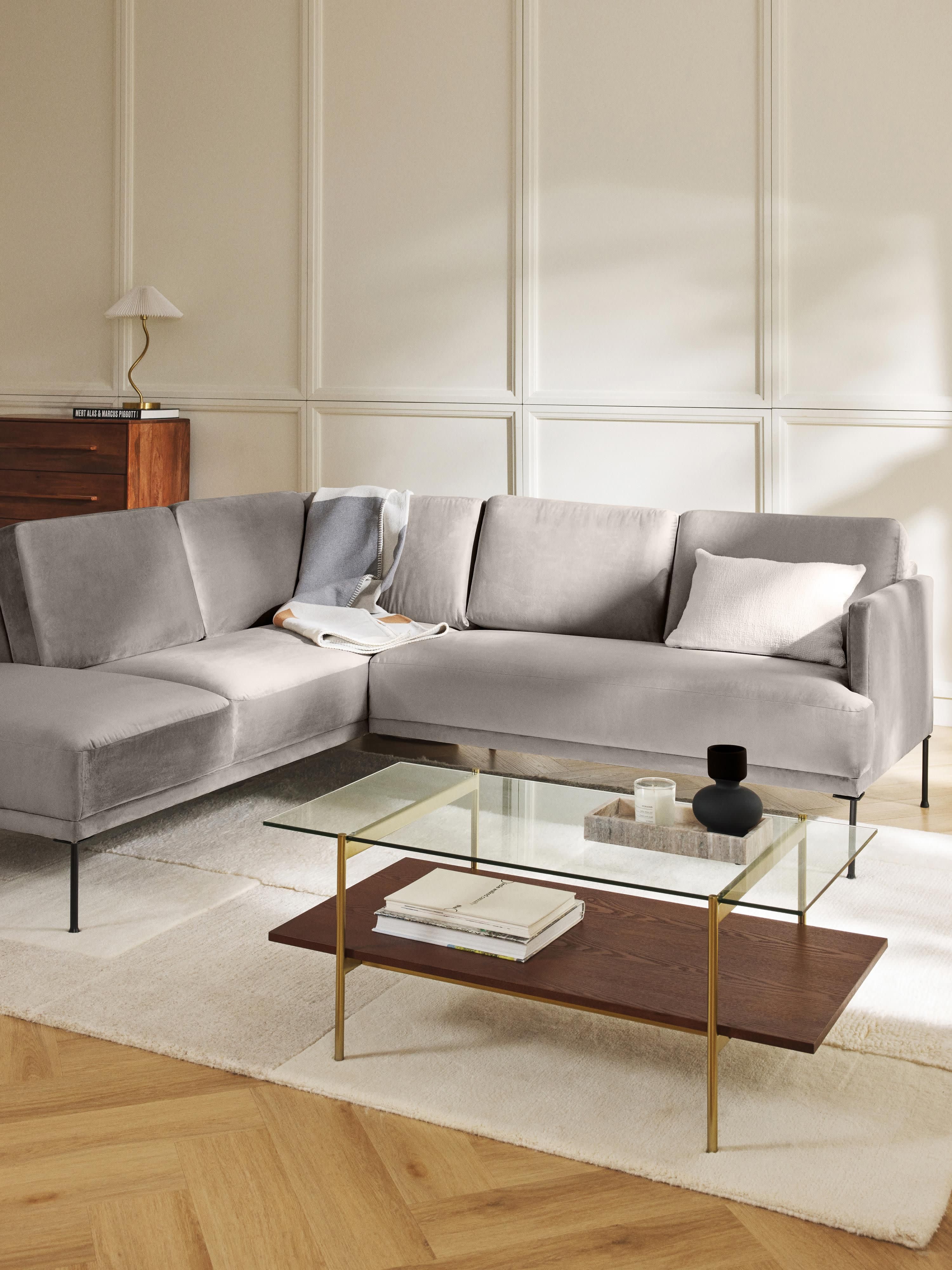 Samt-Ecksofa Fluente