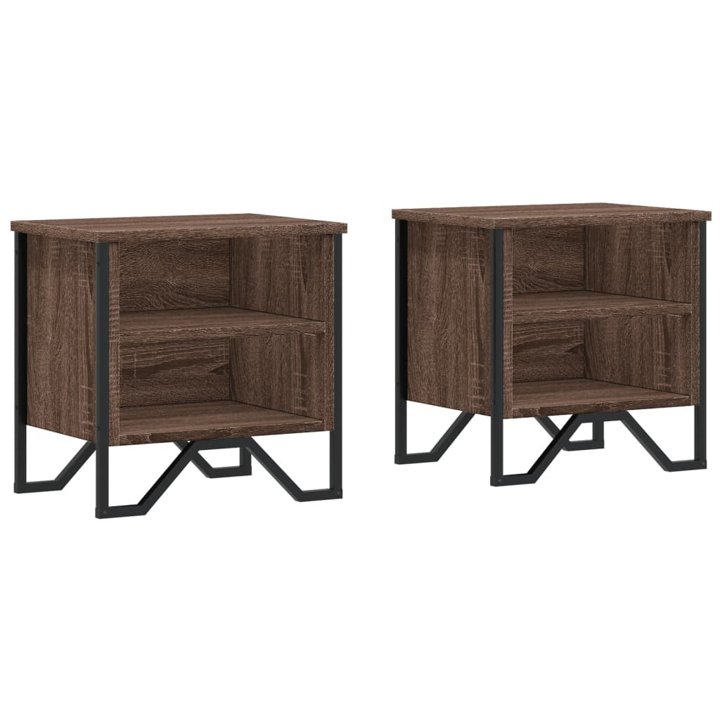 2x Szafka Nocna Stolik Komoda Brązowa Do Sypialni 40x30x40 cm