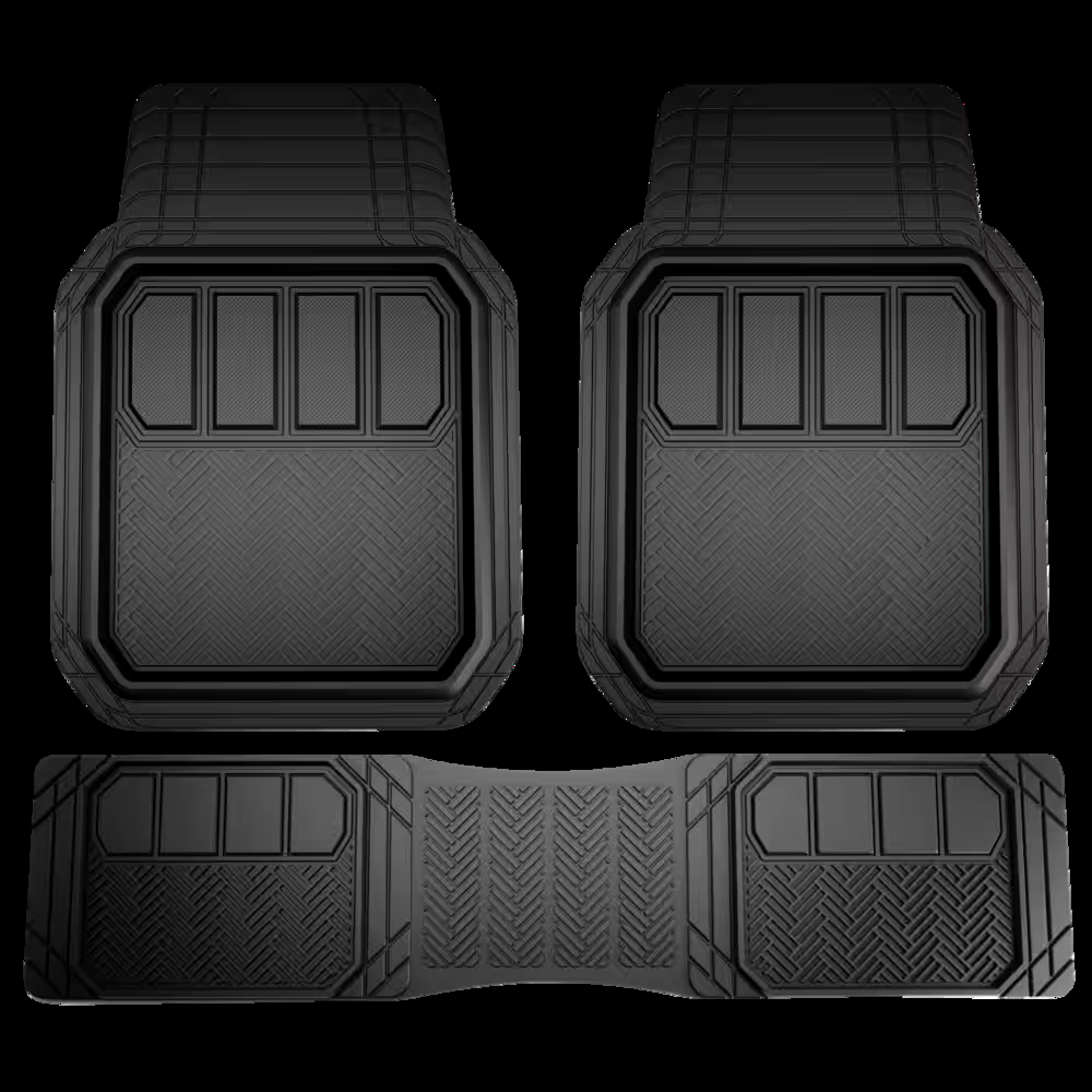 Armor All Deep Tray Car Floor Mats, Black, 3-pk