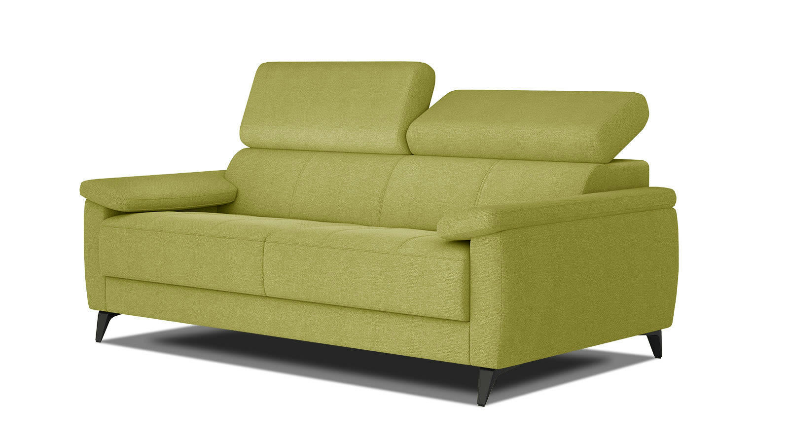 TAUNUS - Canapé droit 3 places XXL tissu citron vert