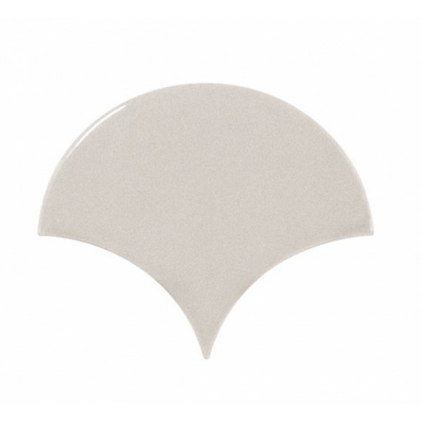 Carrelage mur écaillon de poisson uni gris brillant 10,6x12 cm SCALE FAN LIGHT GREY