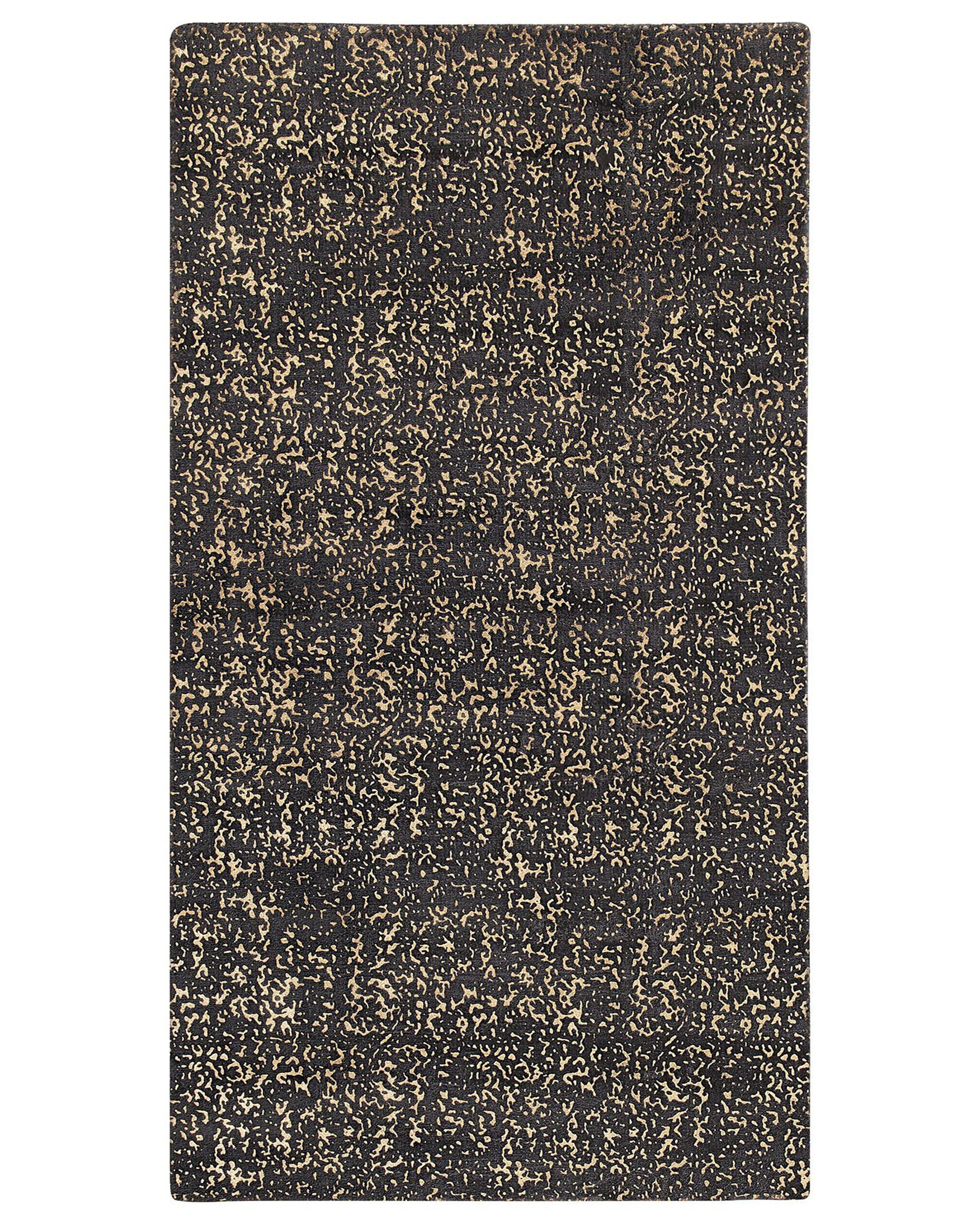 Dywan do salonu 80x150 cm szaro-złoty