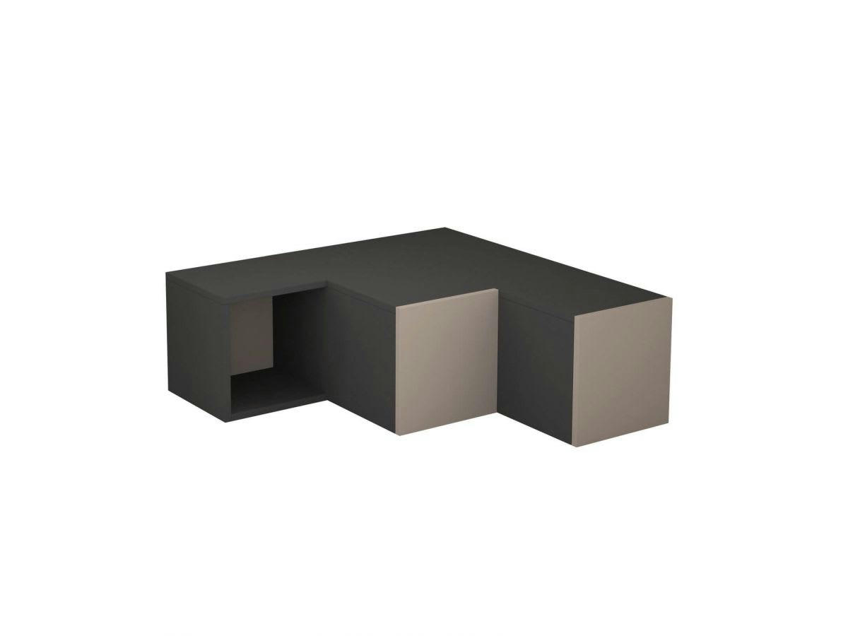 TRICUBE - TRICUBE Meuble TV anthracite moka clair