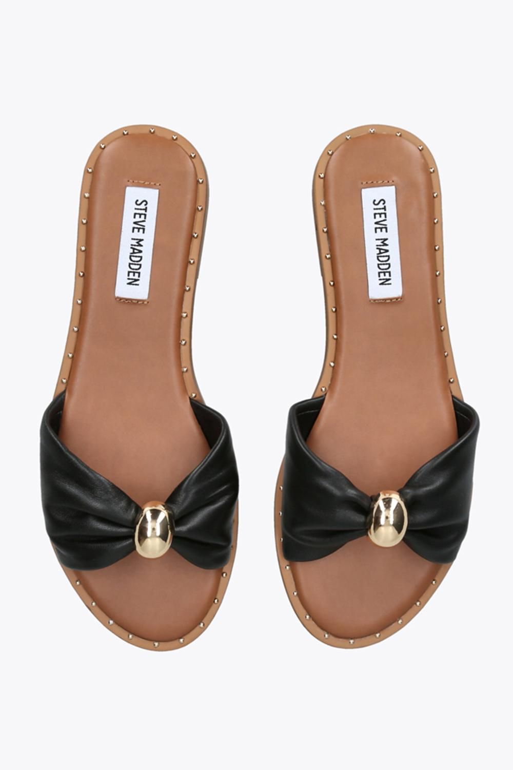 STEVE MADDEN Dipsy Black' Leather Sandals