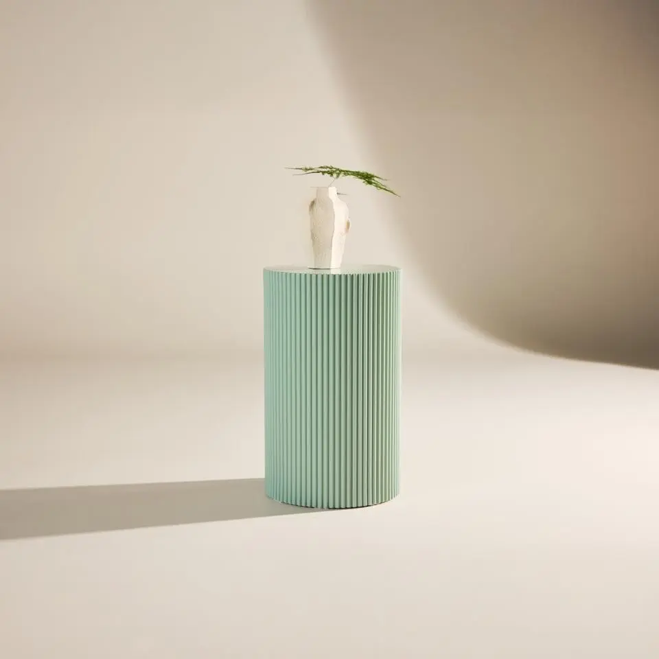 Bijzettafel Rond - Lichtgroen MDF - 31x30,5x50cm - Lenox