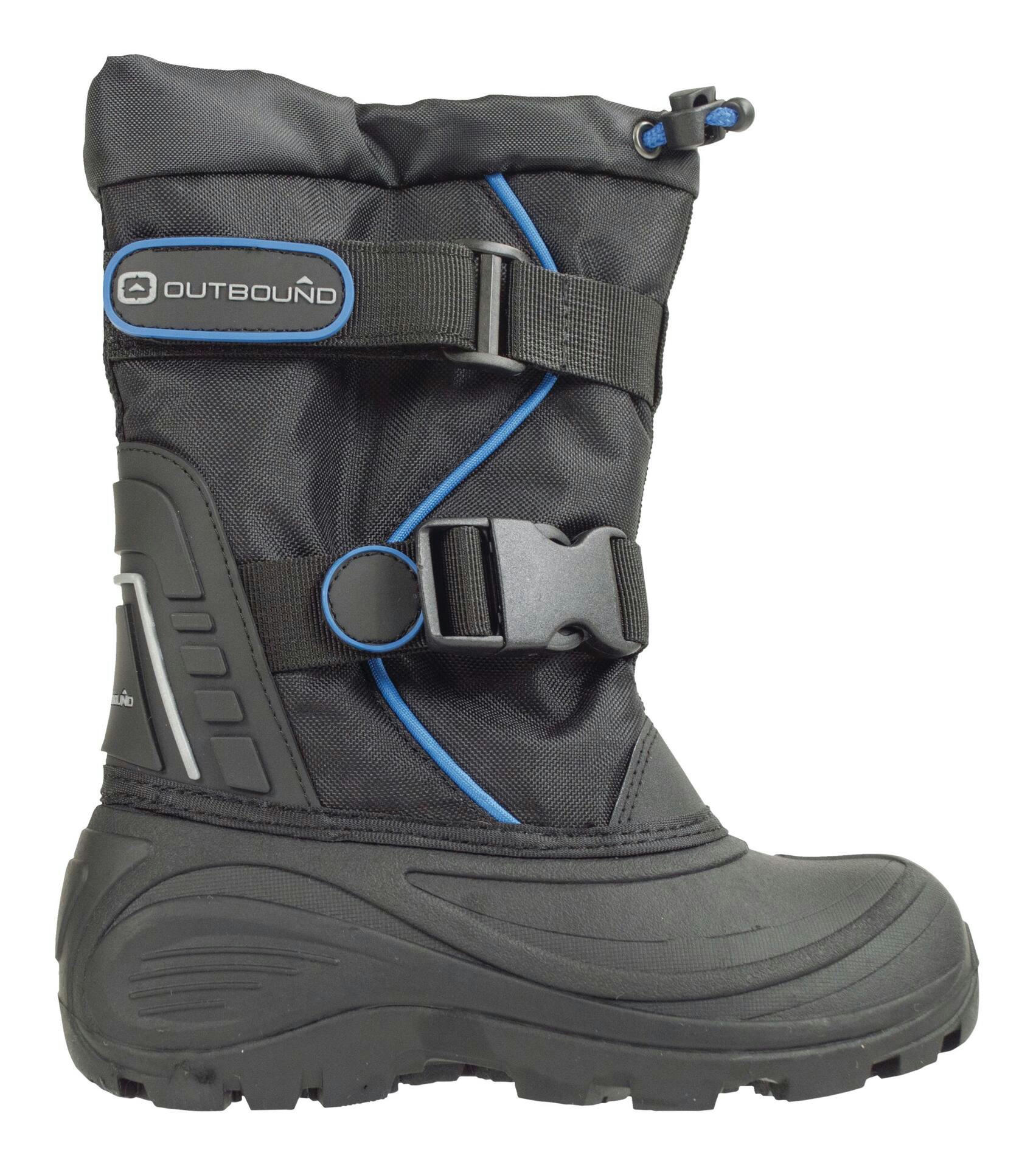 Outbound Youth Summit Insulated Waterproof Nylon/Rubber Kids Velcro Winter Snow Boots