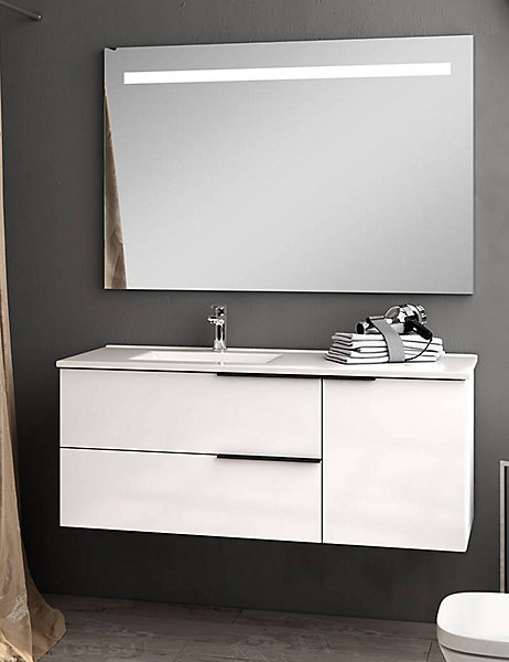 Ensemble Meuble vasque Black Capri 100cm Blanc laqué