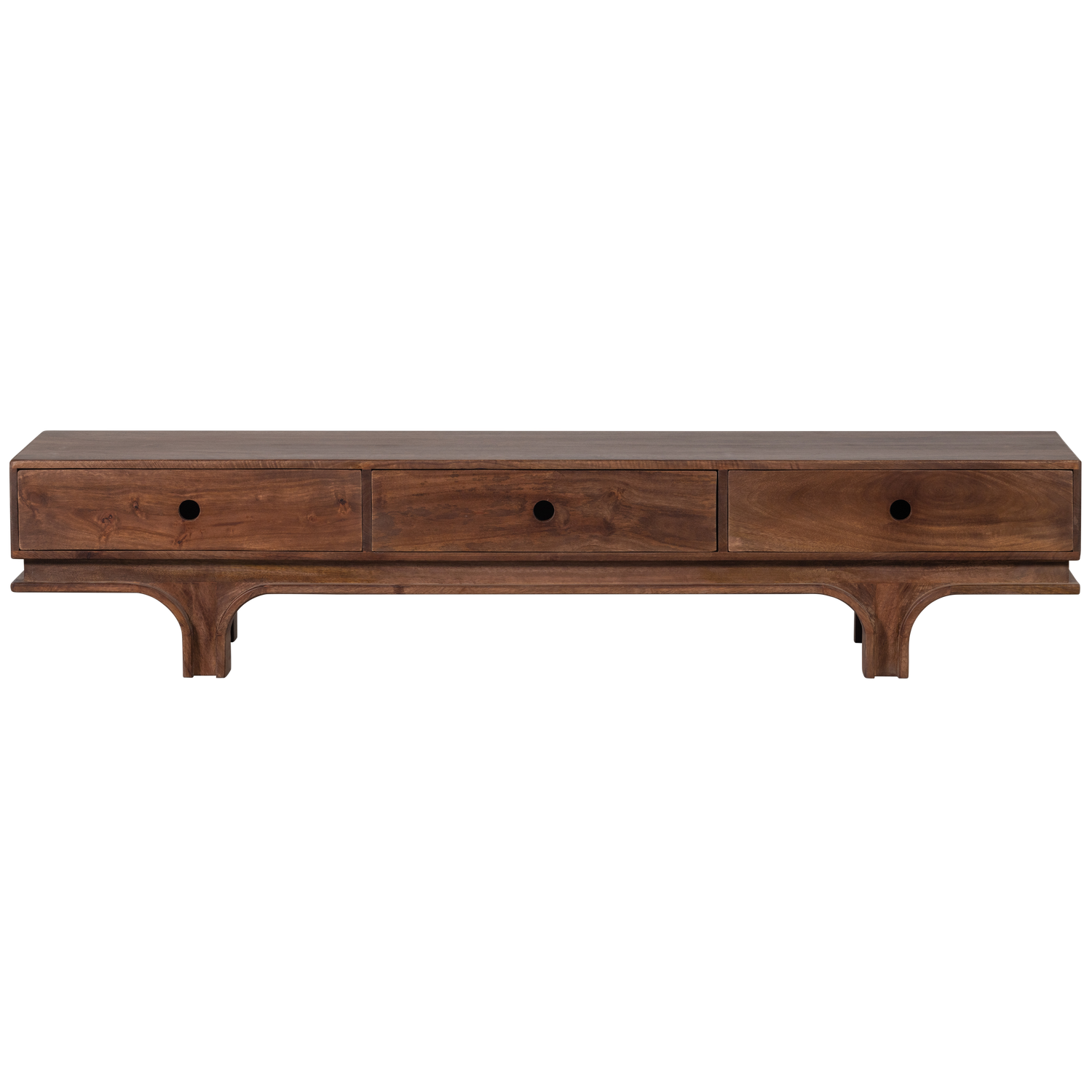 WOOOD tv-meubel 3 lades Staes - Mangohout - Walnoot - 37x180x45