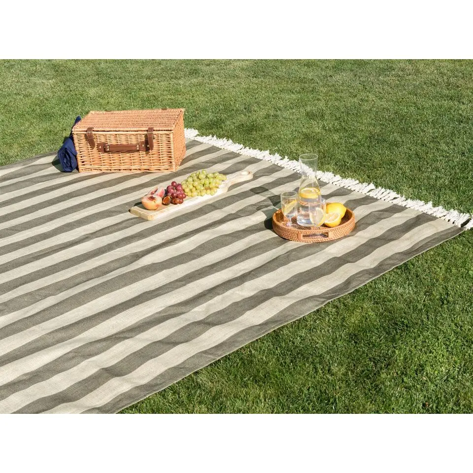 MOUZA - Picknickkleed - Beige/Grijs - 200 x 200 cm - Polyester