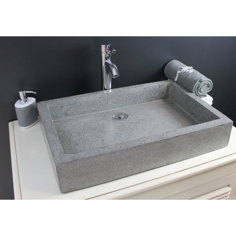 Vasque Timbre rectangulaire en terrazzo 60 x 40 cm AYOR BATHROOM