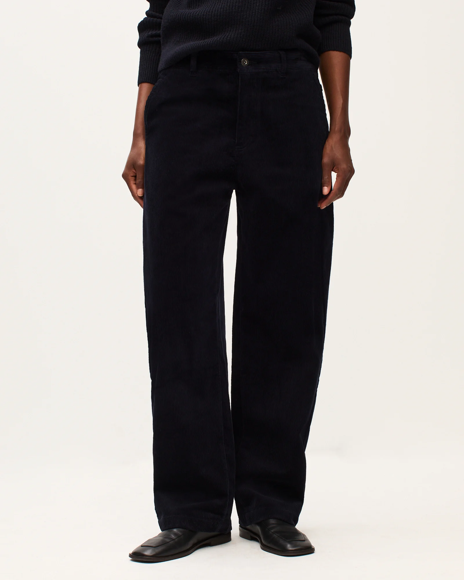 Pantalon barrel en velours côtelé