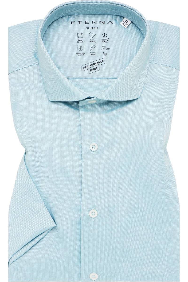 ETERNA Performance Slim Fit Tencel Hemd grün, Strukturiert
