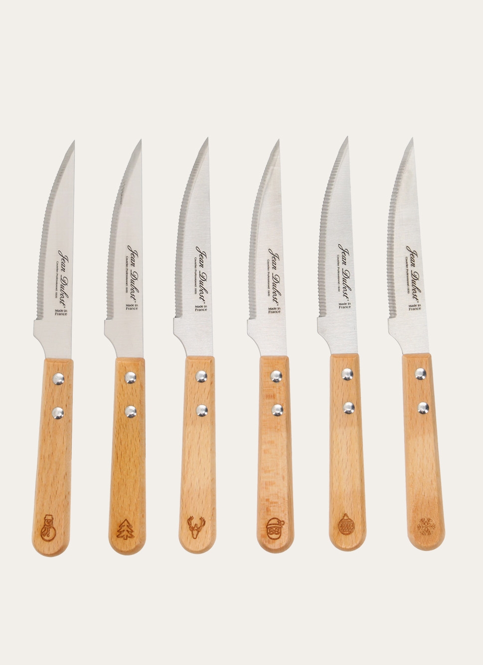 LOT DE 6 COUTEAUX GRILL - UN NO&Euml;L à LA FRANÇAISE NATUREL