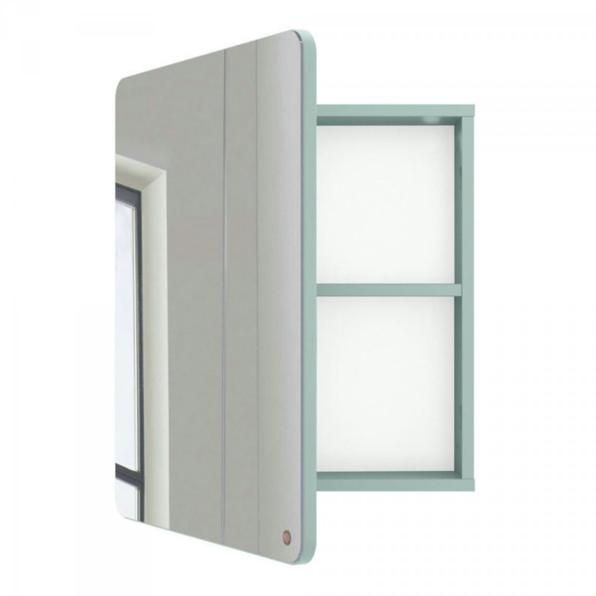 ATOLE - Miroir de salle de bain avec placard en bois vert