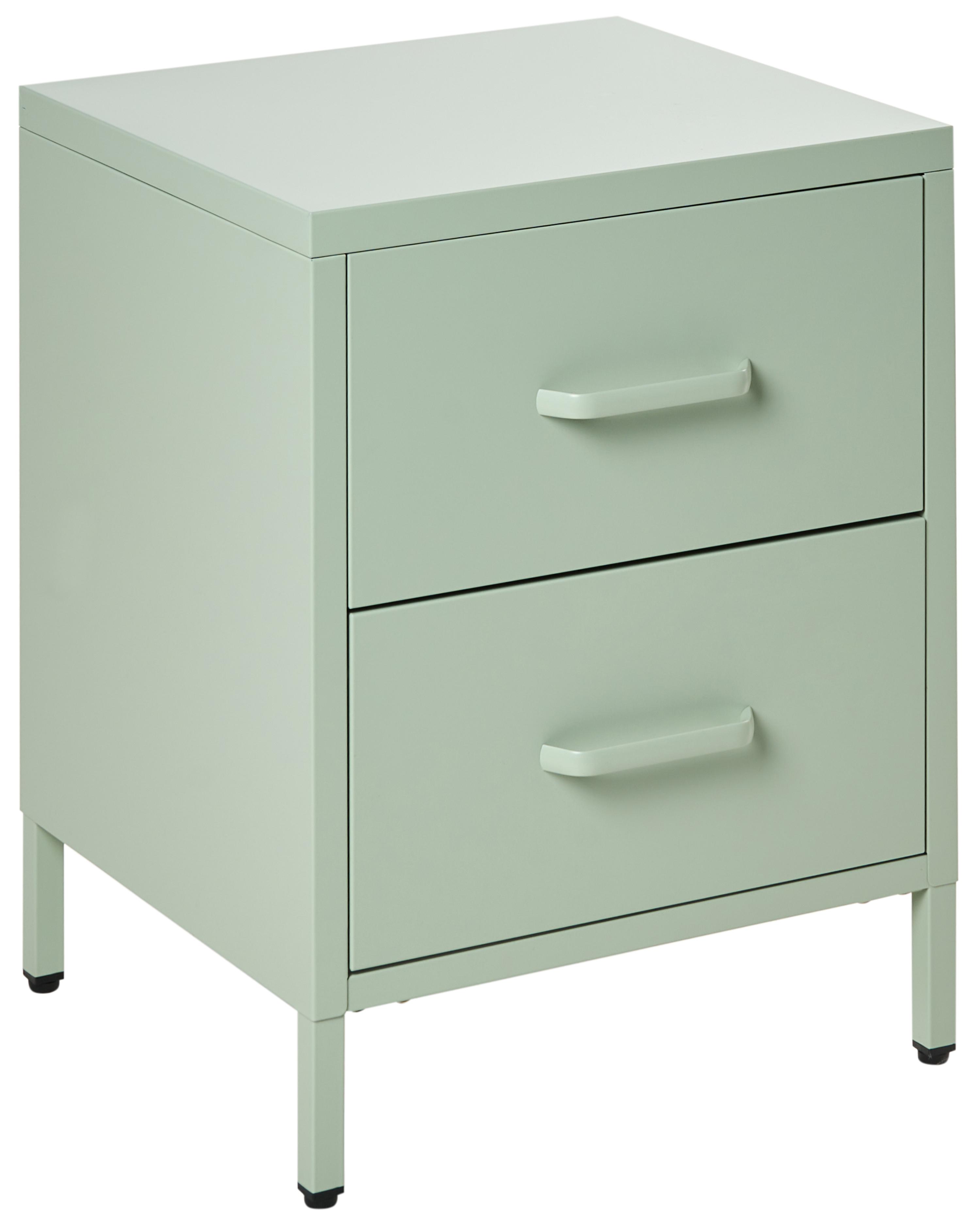 2 Drawer Bedside Table MALAVI Metal Mint Green