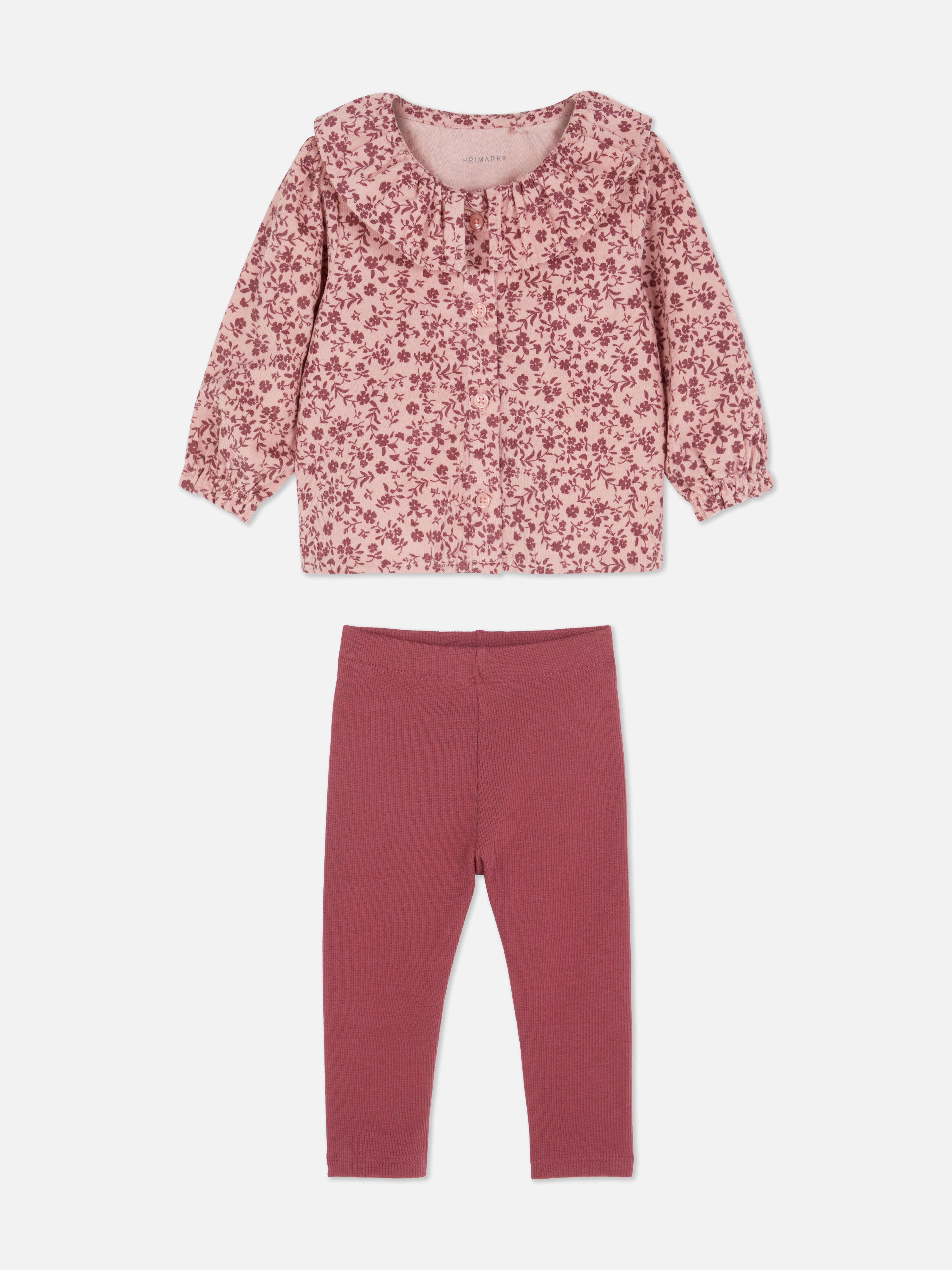 0-36mths | Floral Blouse and Leggings Set