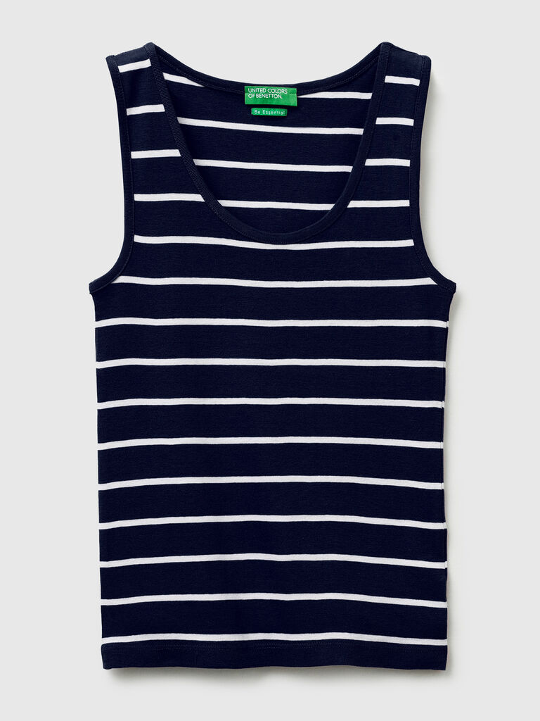 Striped tank top in pure cotton