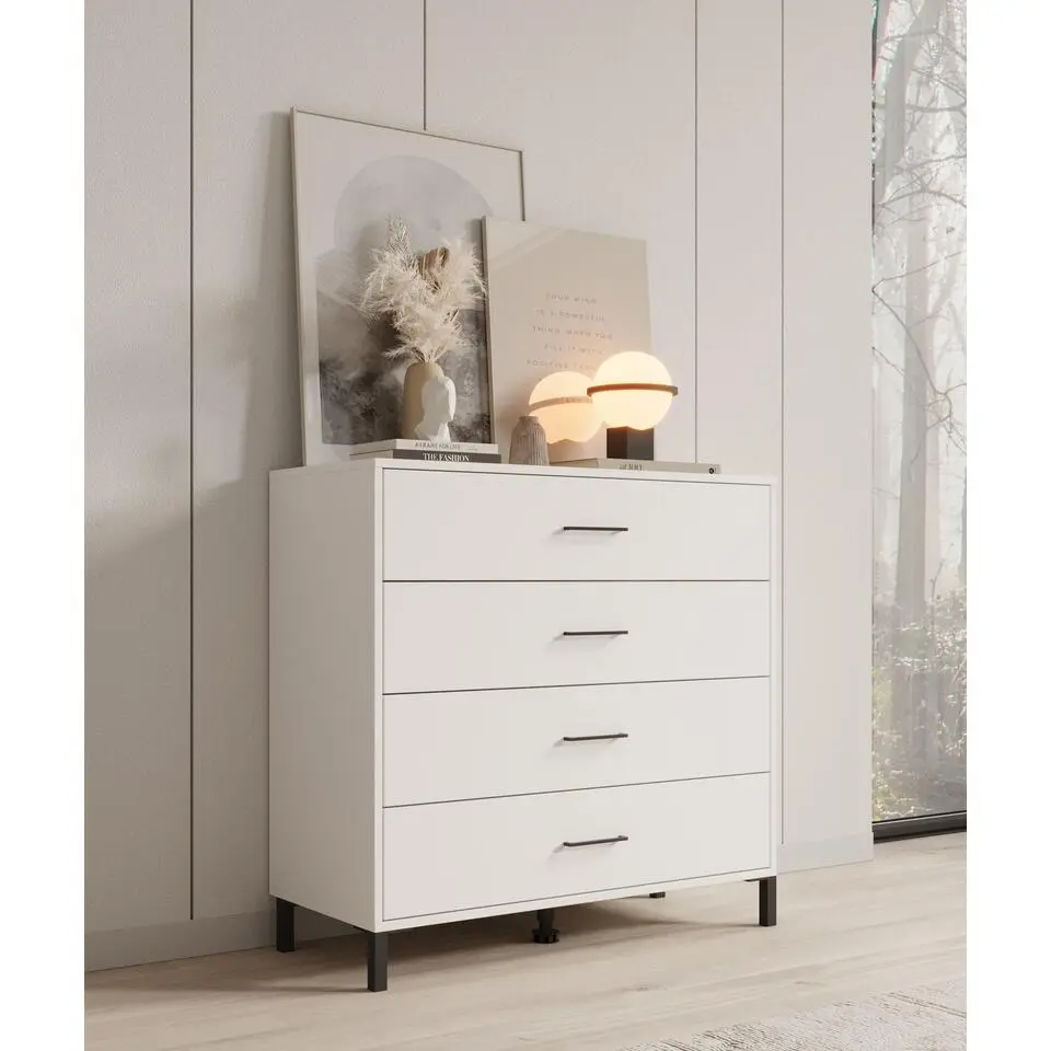 Meubella - Ladekast Vidor - Wit - 93 cm