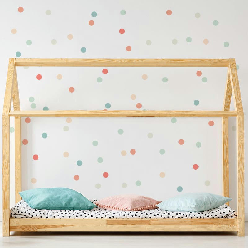 CIRCLES1 - Stickers muraux en vinyle rondes pêche et vert