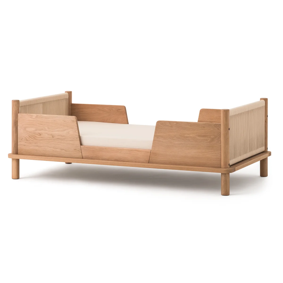 Nobodinoz - Latitude Evolutive Junior Bett mit Rausfallschutz, 70 x 140 cm, Eiche natur