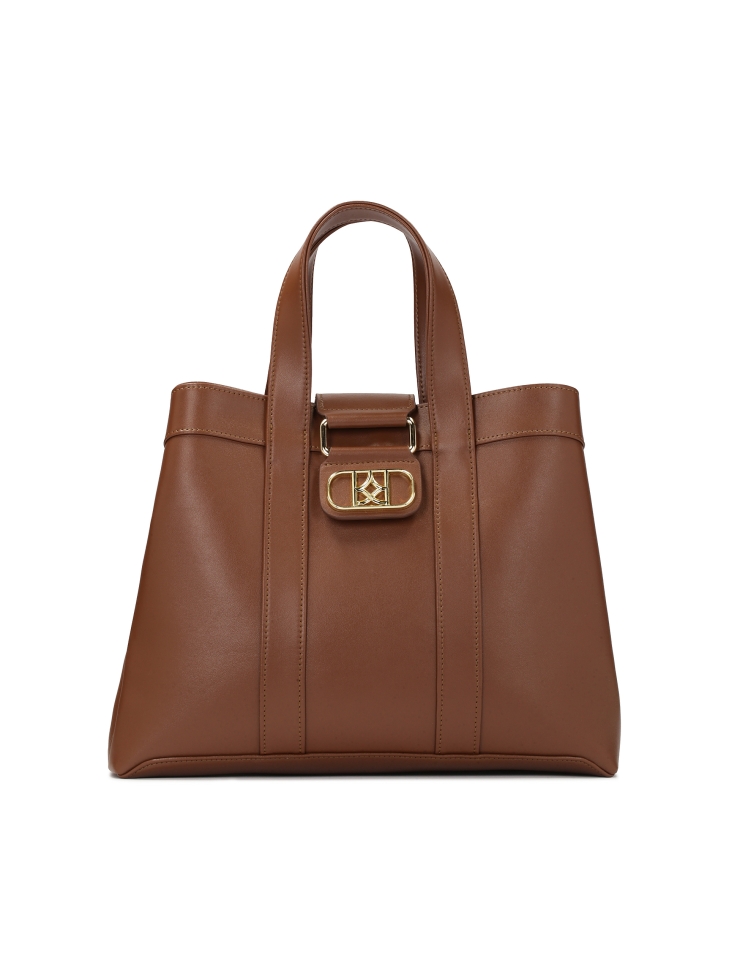 Brown handbag with elegant clasp