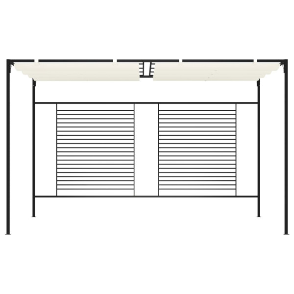 Altana Ogrodowa Kremowa Ze Zwijanym Dachem Pergola Zadaszenie 3x4x2,3m