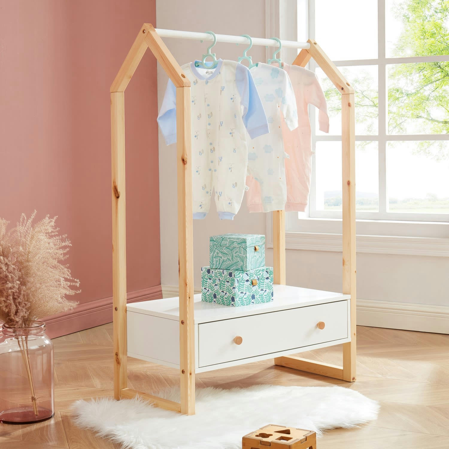 TINY - Portant   blanc  1 tiroir