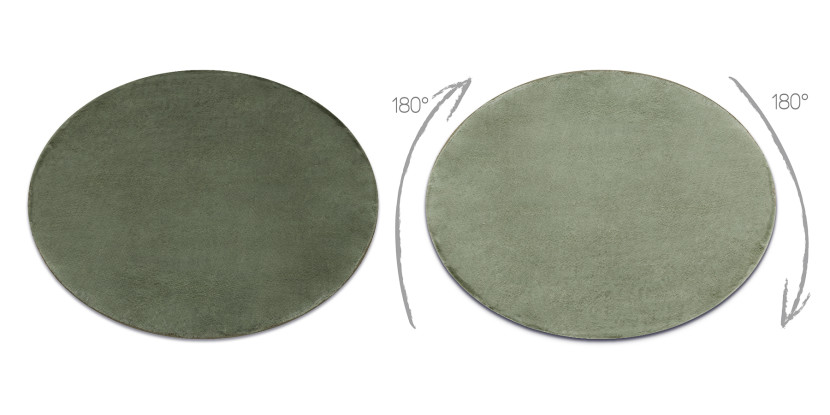 Dywan POSH Shaggy zielony gruby, pluszowy, antypoślizgowy, do koło 80 cm