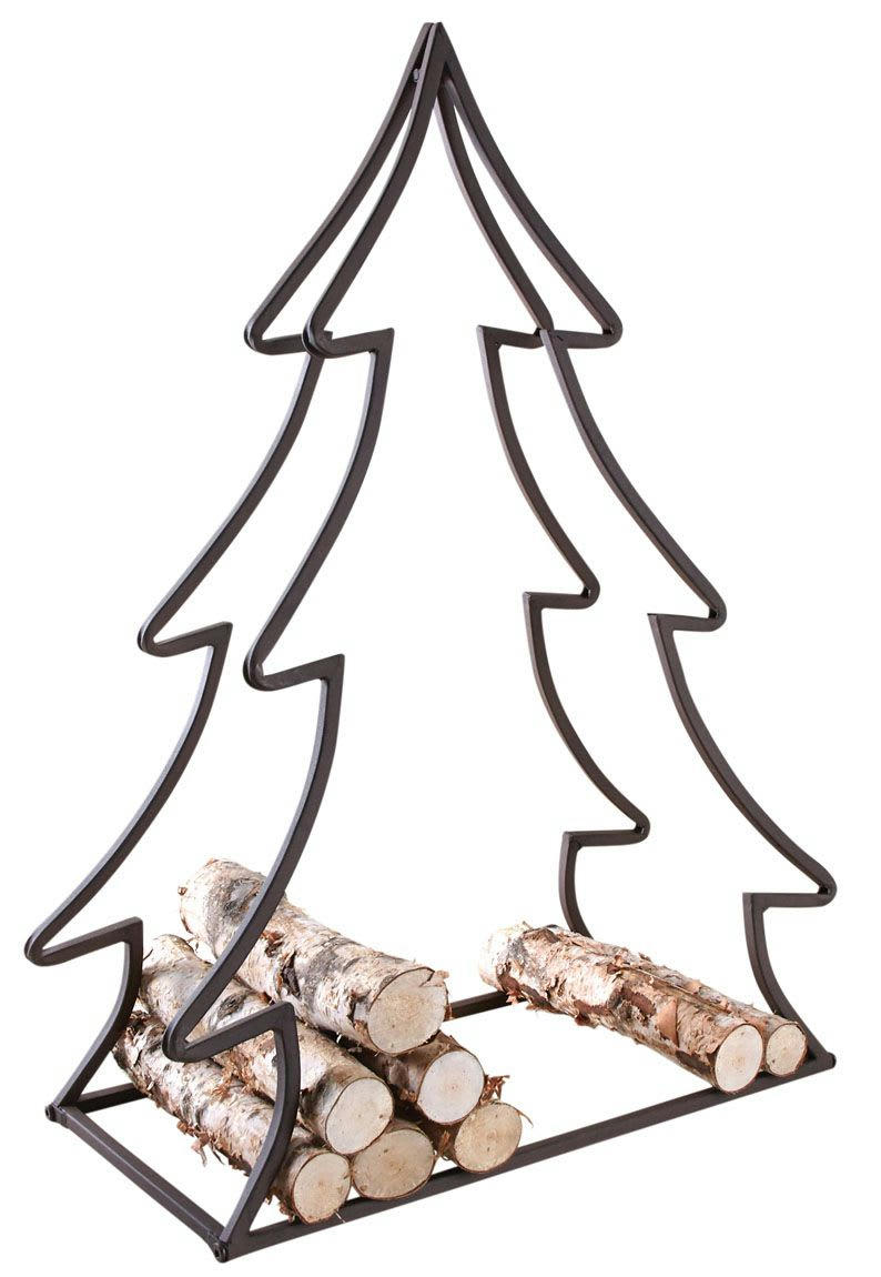 - Porte-bûches en métal sapin