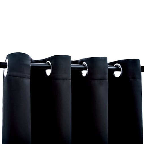 NNEVL Blackout Curtain with Metal Rings Black 290x245 cm