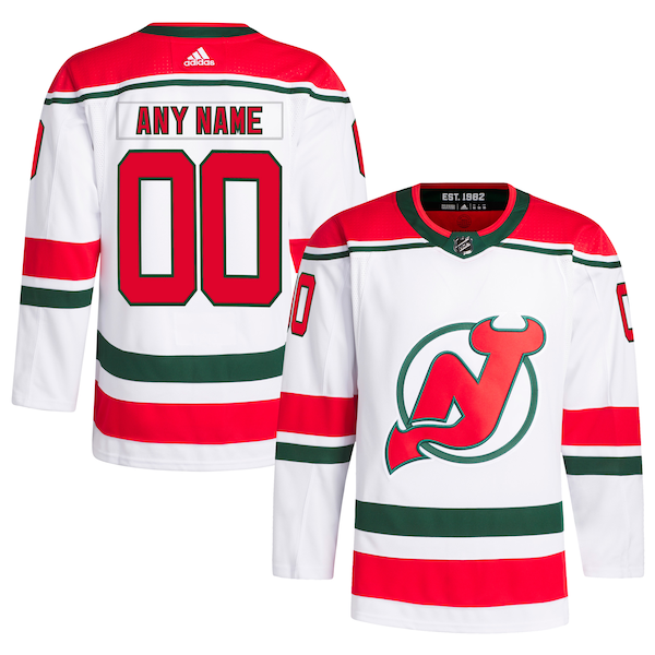 New Jersey Devils adidas  W Anniversary Heritage Primegreen Authentic Custom Jersey - White