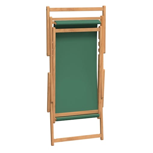 NNEVL Folding Beach Chair Solid Wood Teak Green